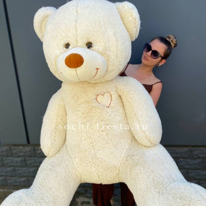 Белый плюшевый мишка большой в Энгельсе