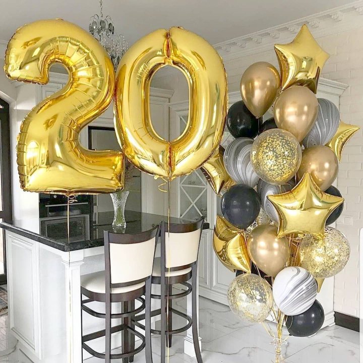 Фольгированный шар Золотая Цифра в Энгельсе