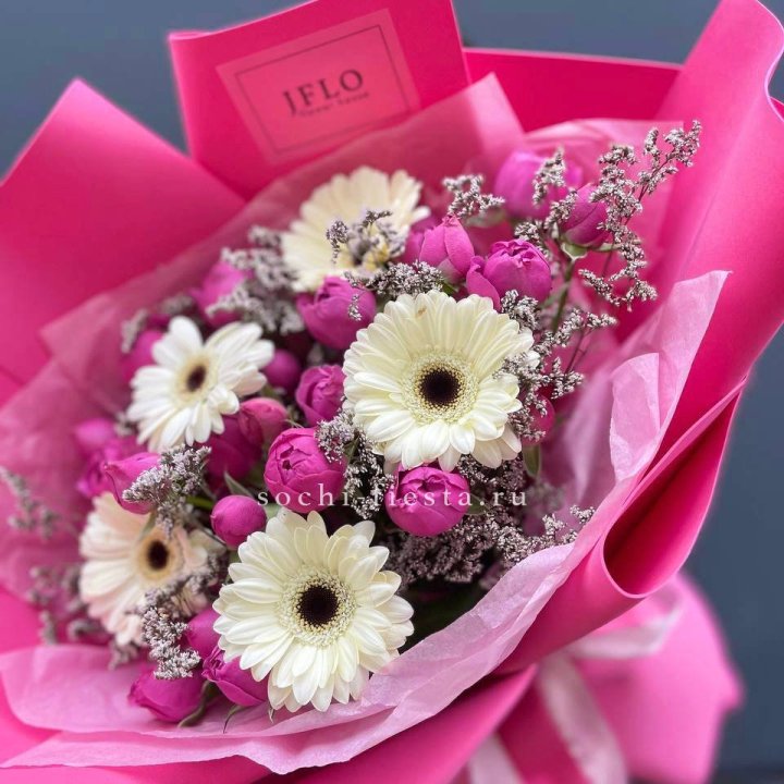 Букет гербер и мисти бабблс  в Энгельсе