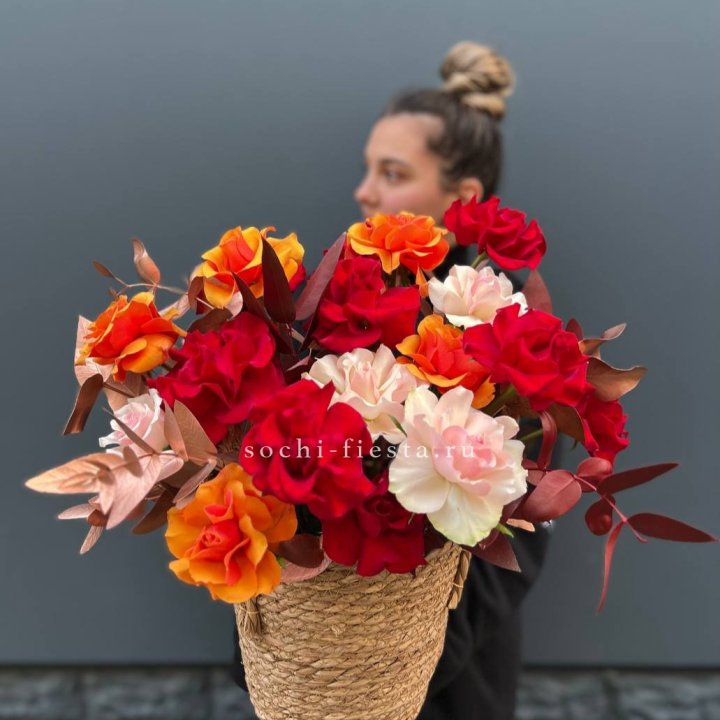 Авторский бокс "Роксана" в джутовом кашпо в Энгельсе