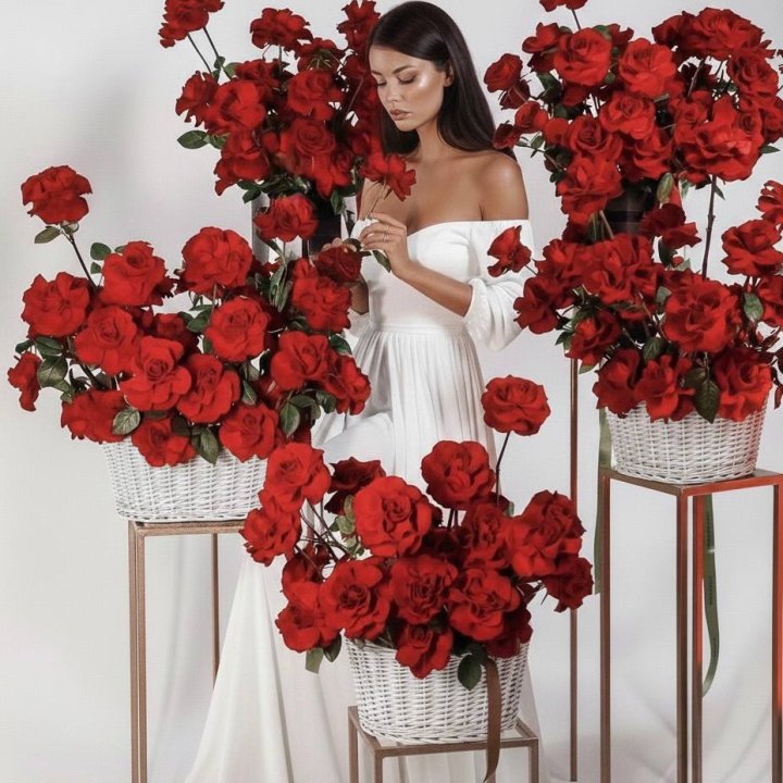 Сет из красных французских роз в Энгельсе