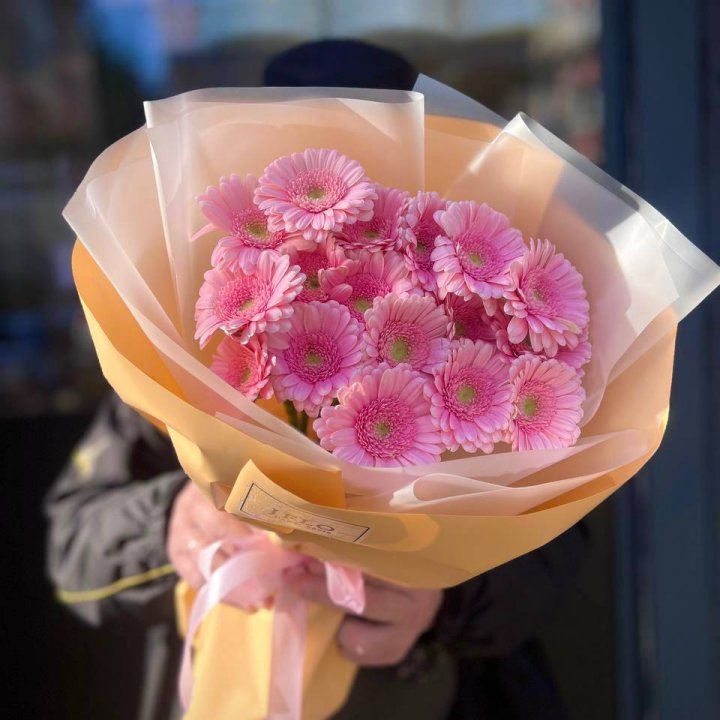 17 розовых гербер  в Энгельсе