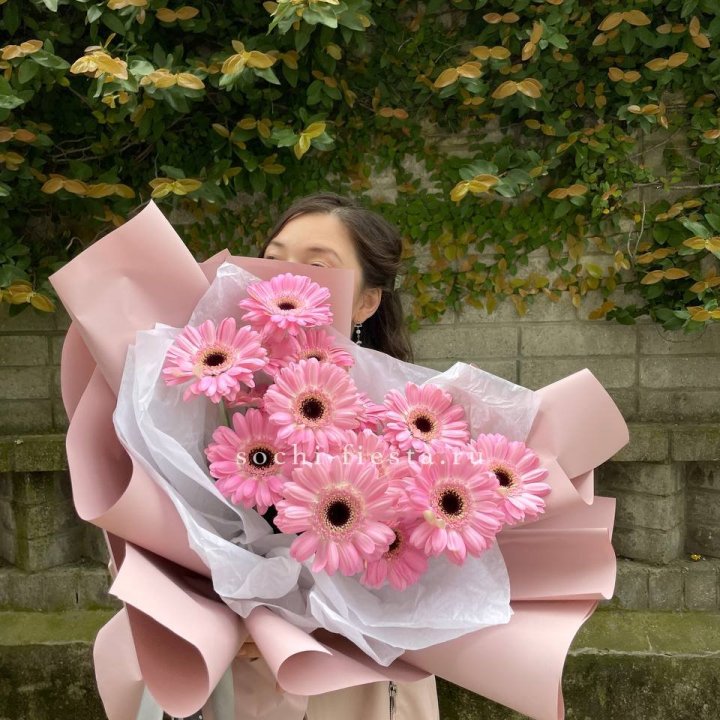 13 розовых гербер в Энгельсе