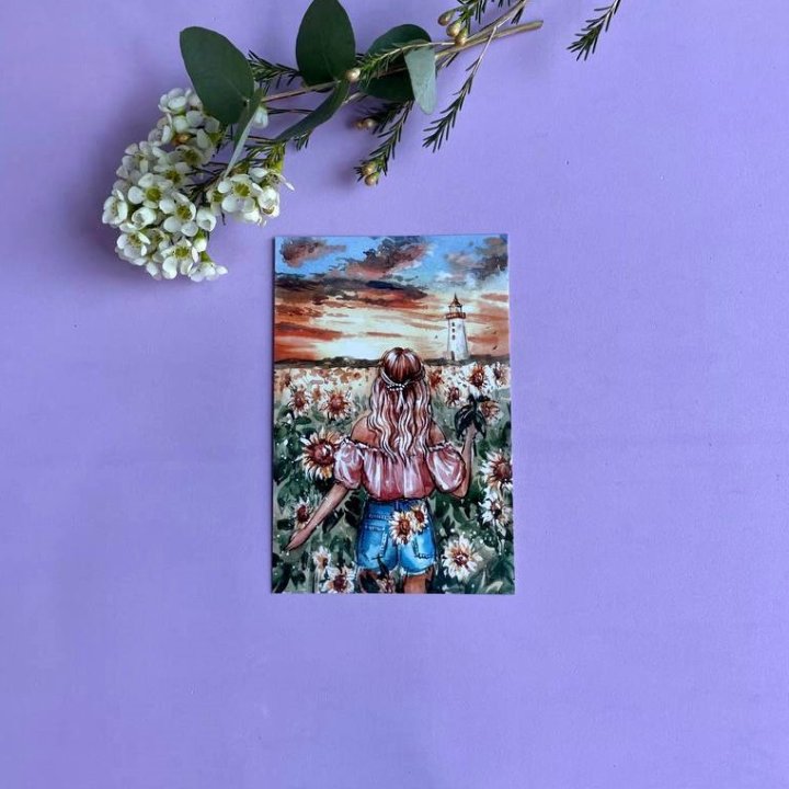 Открытка к букету "Подсолнух" в Энгельсе