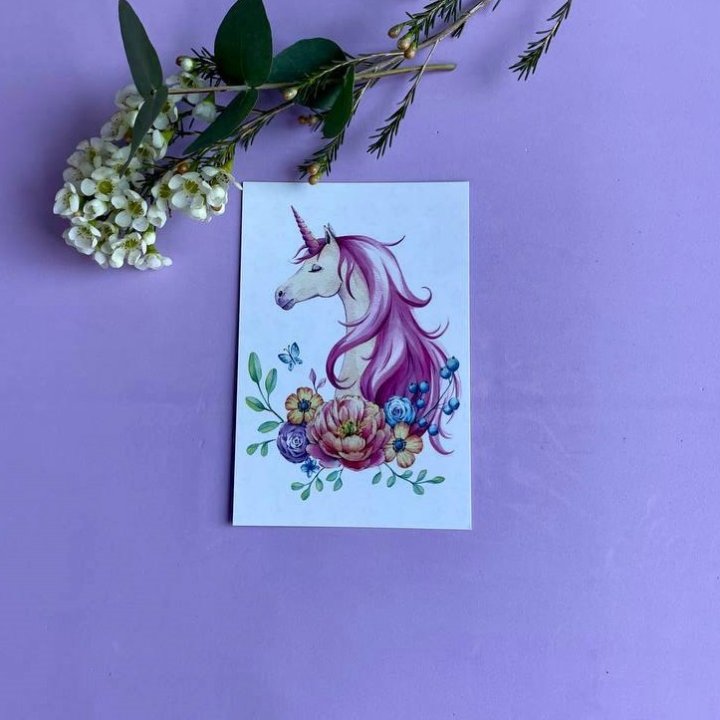 Открытка к букету "Единорог" в Энгельсе