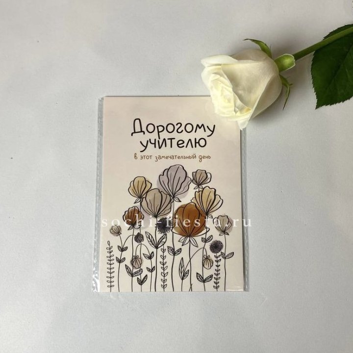 Открытка к букету "Дорогому учителю" в Энгельсе