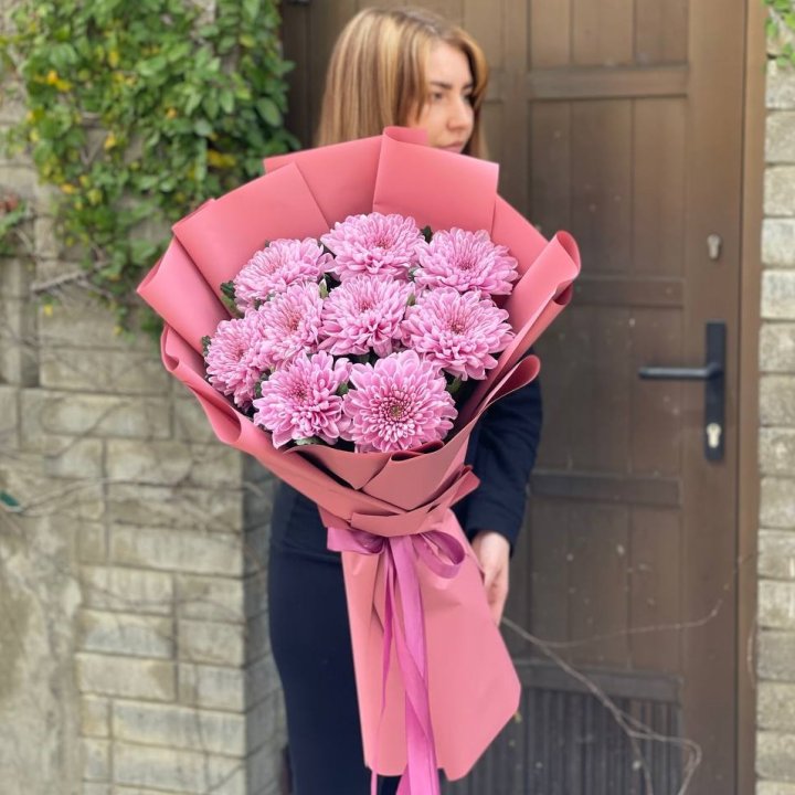 Букет хризантем розовый в Энгельсе
