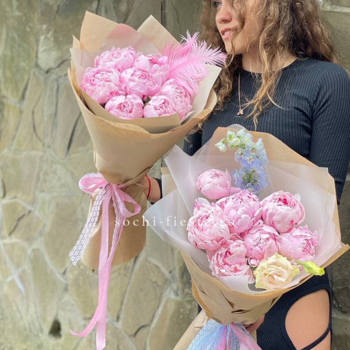 7 зефирных пионов  в Энгельсе