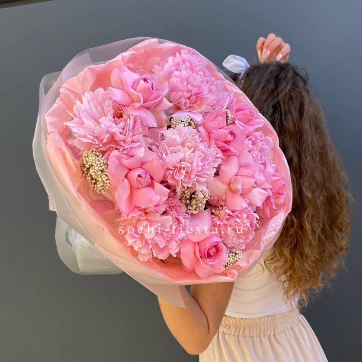  Букет с пионами "Пинки" в Энгельсе