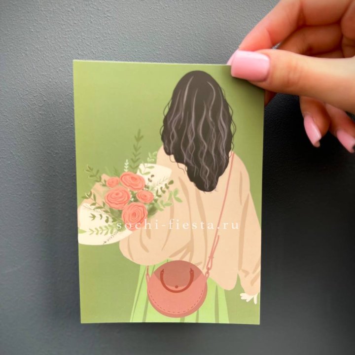 Открытка к букету "Потрясающая девушка" в Энгельсе