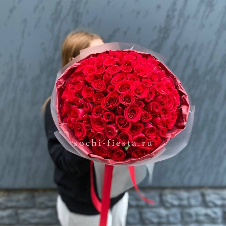 101  красная кенийская роза  в Энгельсе