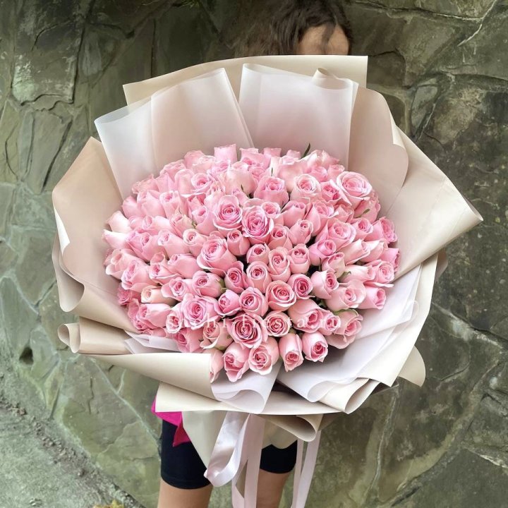 101 нежно-розовая роза Каролина  в Энгельсе