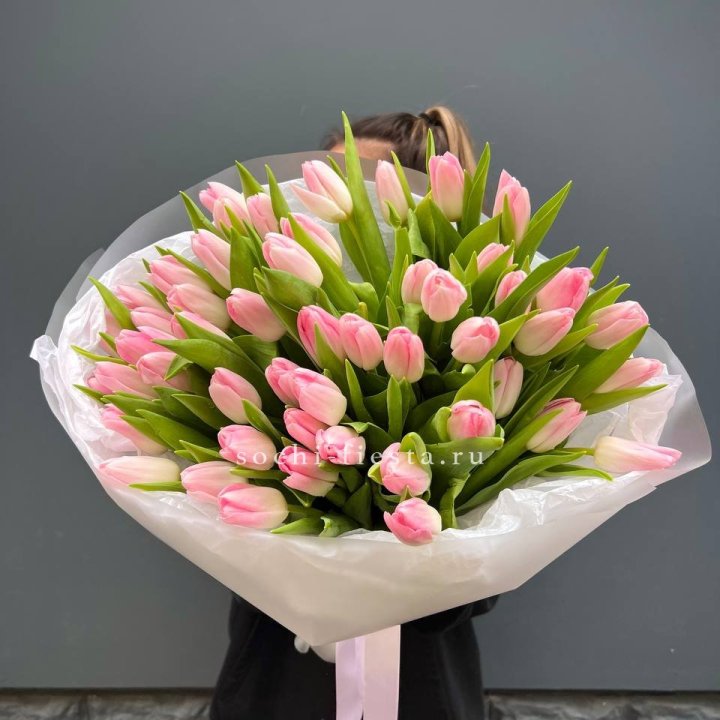 Букет тюльпанов нежно-розовых в Энгельсе